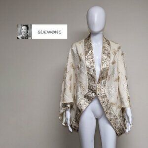 SUE WONG 1920s Style Silk Beaded Embroidered Cocoon Coat/Cape/Evening Jacket